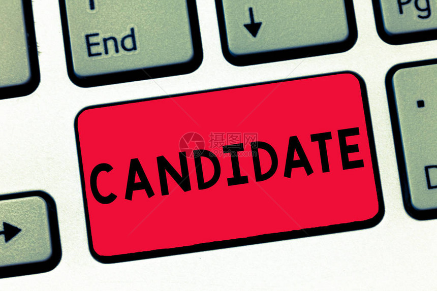 显示候选人的文本符号概念照片展示谁申请工作或被提名参加选举考试键盘意图创建计算机消息图片