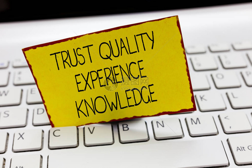 手写文字书写信任质量体验知识概念意味着客户优质的图片