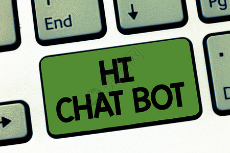 显示HiChatBot的文本符号概念照片向回复已发送消息的机图片
