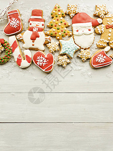 圣诞装饰的姜饼干背景浅图片