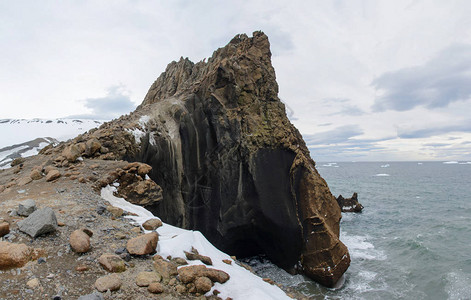 南极海的岩石图片