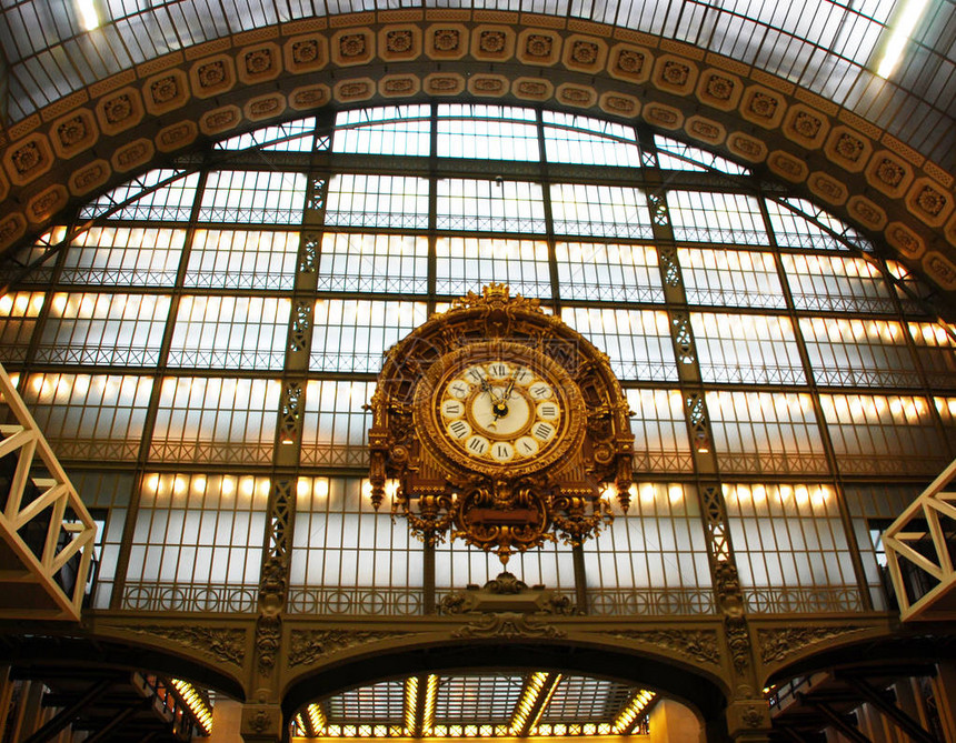 旧火车站的时钟法国巴黎图片