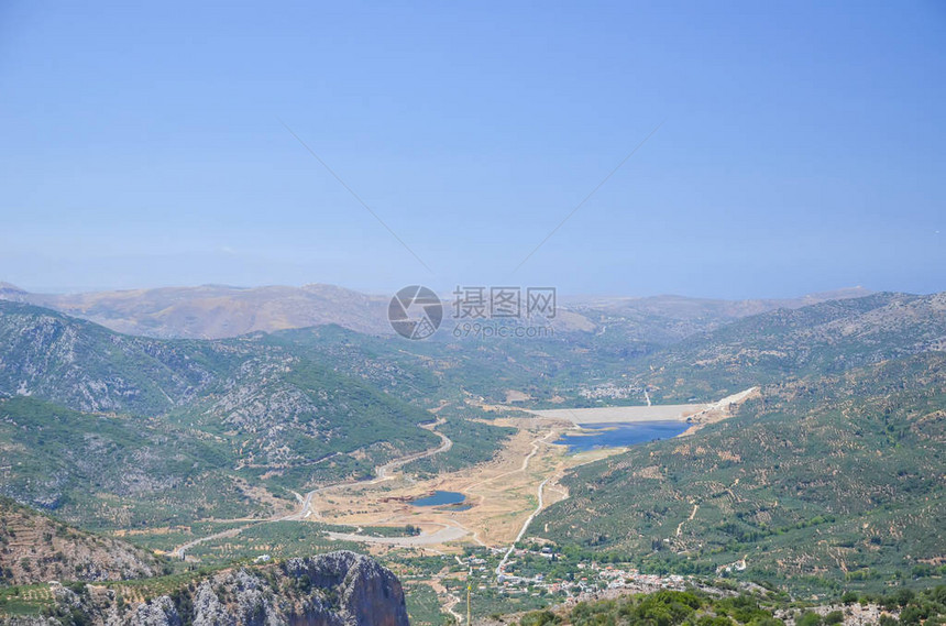 希腊克里特岛高原全景图片