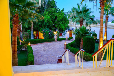 阿拉伯埃及酒店的美丽夜晚图片