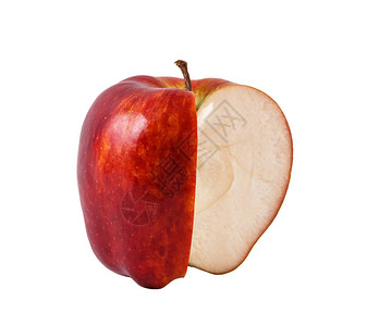 成熟的红苹果没有切片出关闭隔离图片