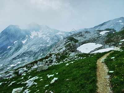 Alpstein山脉的景观和环境图片