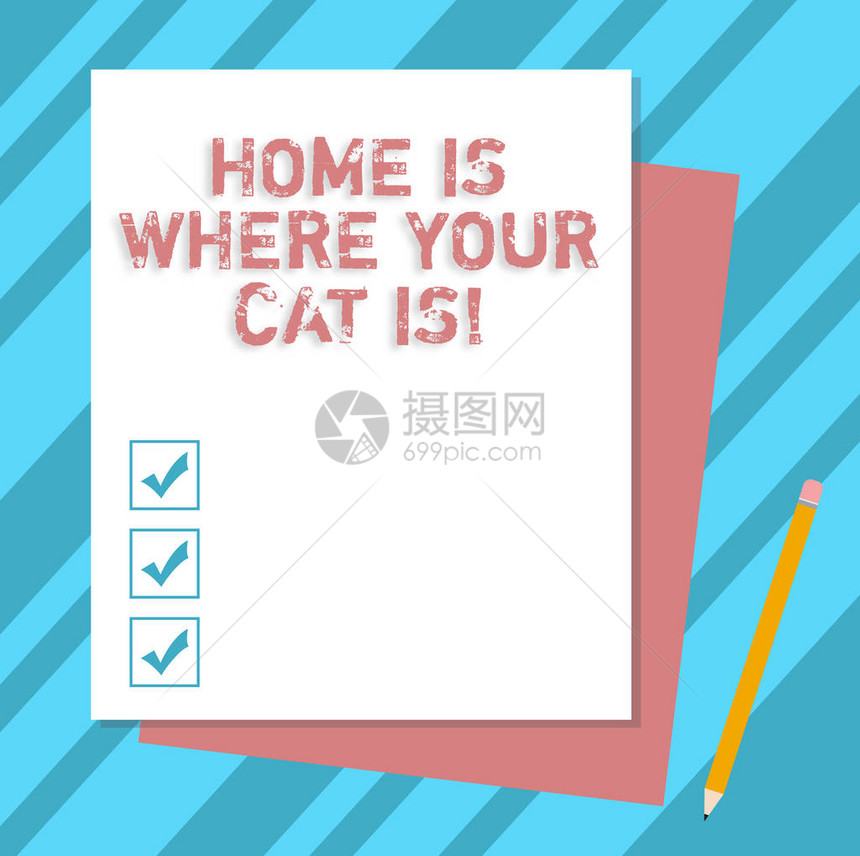 写笔记显示家是你的猫在哪里商业照片展示小猫爱好者猫科动物保护可爱的动物堆栈不同的柔和颜色构图片