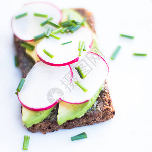 蔬菜三明治健康零食和自制食品风格概图片