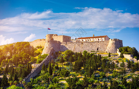 克罗地亚赫瓦尔岛上的Fortica堡垒高清图片