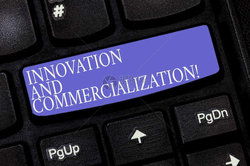 手写文本创新和商业化概念意义将新产品引入商业键盘意图创建计算机消图片