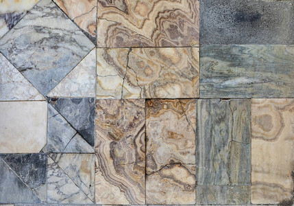庞贝城罗马别墅瓷砖地板特写图片