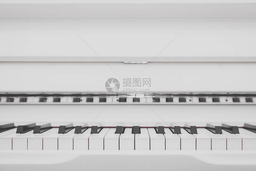 黑白钢琴键盘的行上图片