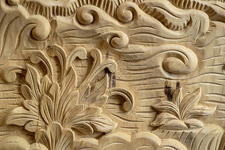 泰国工匠的木雕纹理图片