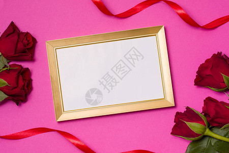 情人节空框无缝的粉色背景红玫瑰摇篮排骨自由图片