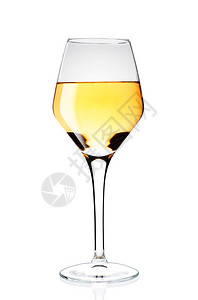孤立的白葡萄酒杯图片