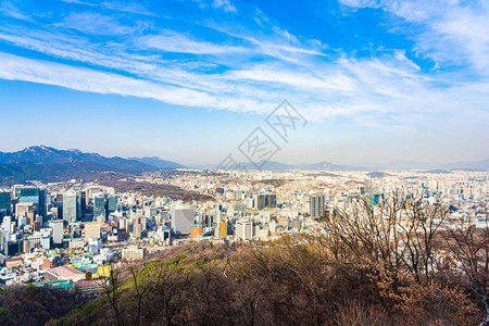 韩国首尔市美丽的风景和城市景观图片