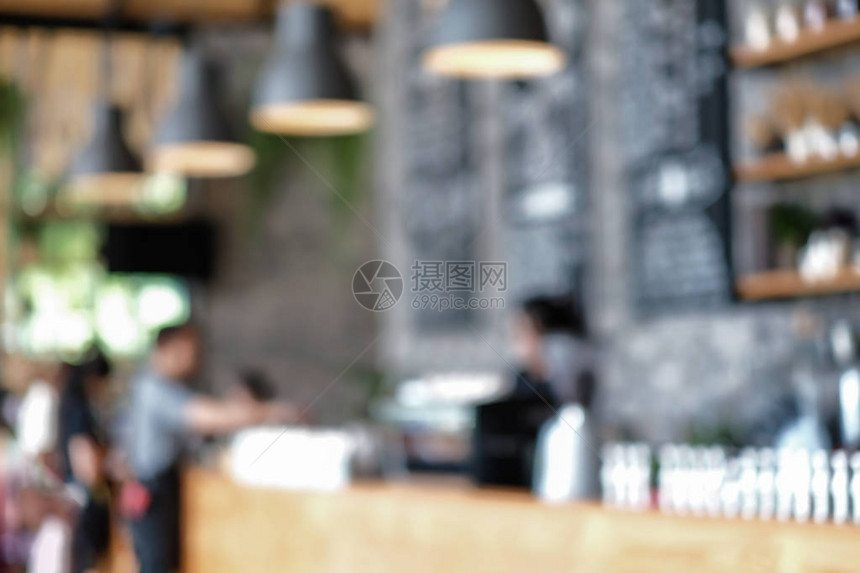 咖啡厅或餐馆的模糊图像城市生图片