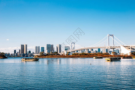 日本东京湾和台场彩虹桥图片