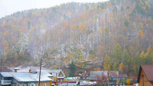 冬季雪山村风景在俄罗斯的List图片