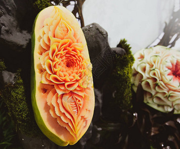 水果和蔬菜雕刻显示图片