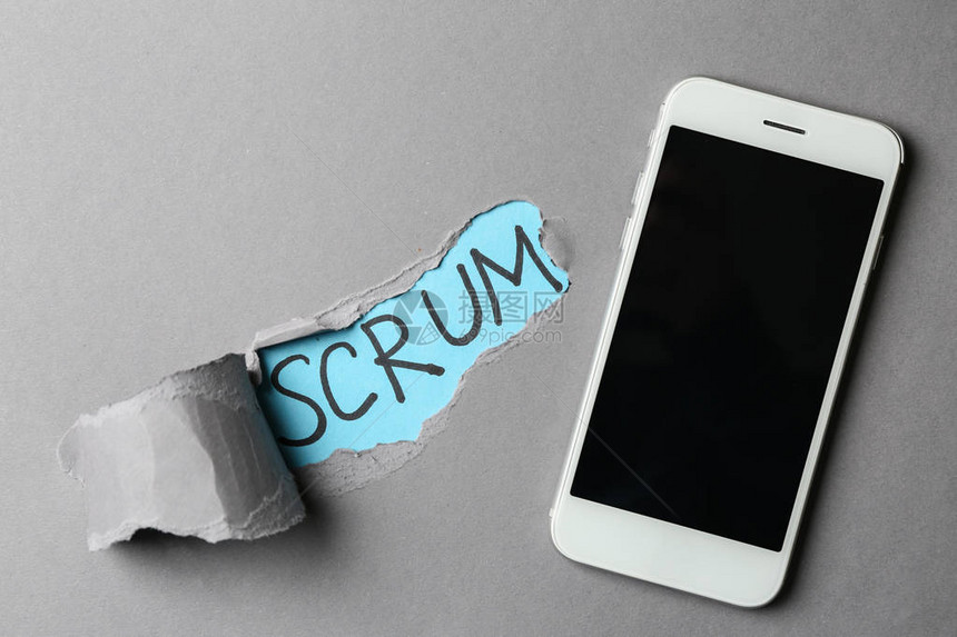 电话和单词SCRUM通图片