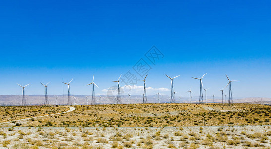 洛杉矶附近许多风力发电图片