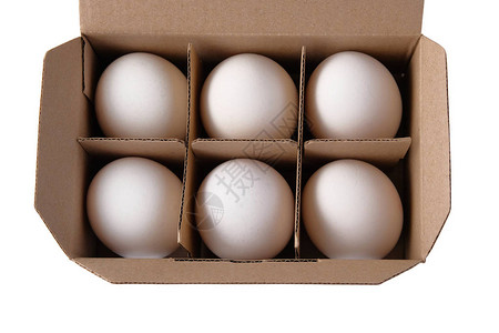 棕色纸板盒中的鲜鸡蛋图片