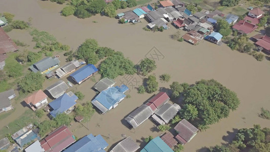 泰国Ayutthaya省洪图片