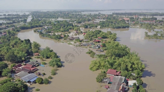 泰国Ayutthaya省洪图片