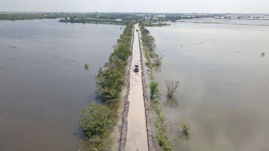 泰国Ayutthaya省洪图片