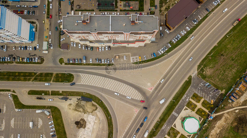 从上面到楼面的空中交通界处交通叉路口每天视线图片