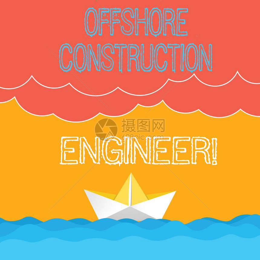 海上建筑工程师公司在海洋环境中监督设施的业务概念图片