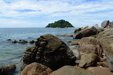 邦咯岛海滩的景色背景