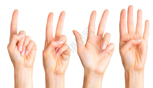 一群女人的手靠指发誓或多触手势图片