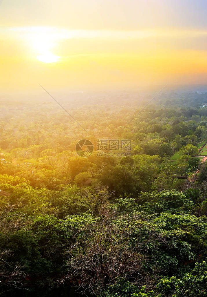 SigiriyaRock或Sinhagiri空中全景图片