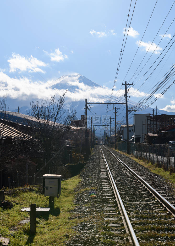 前往富士吉田市富士山铁路天空多图片