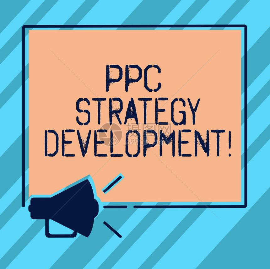 Ppc战略发展概念照片制定行动计划以建立有效的PPCMegaphone声音图标大纲BlankSquareLoudspeakerT图片