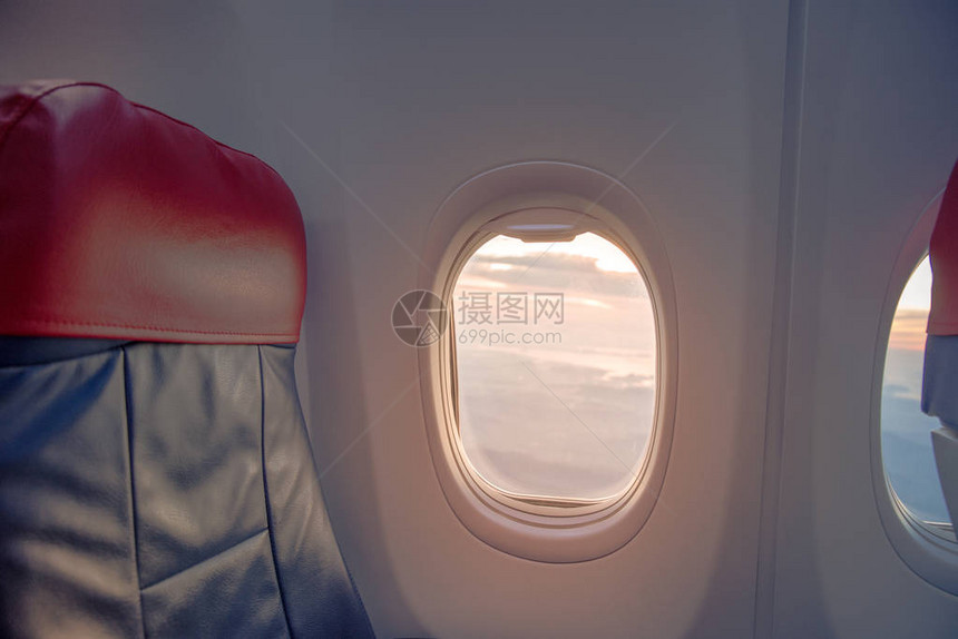 飞机窗户座位旅行概图片