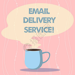 电子邮件营销平台或发送消息工具的商业概念杯照片杯热咖啡图片