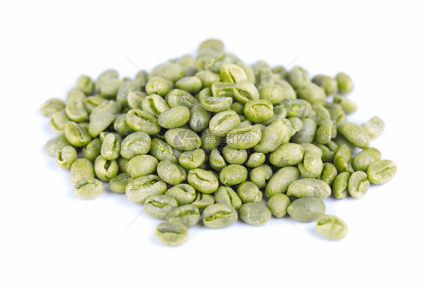 绿色咖啡豆背景中等绿色豌豆咖啡豆图片