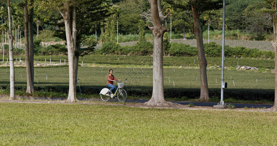 女人在农村骑自行车图片