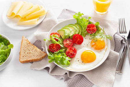 健康早餐鸡蛋鳄梨番茄图片