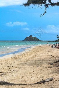 夏威夷奥胡Lanikai海滩的Moku图片