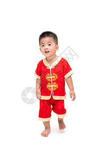 亚洲男婴站立和行走的肖像图片