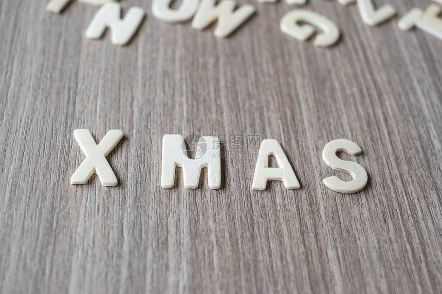 XMAS木字母词圣诞快图片