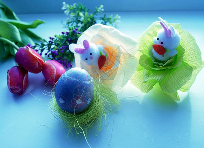 鸡蛋复活节玩具小窗台上的装饰品复图片