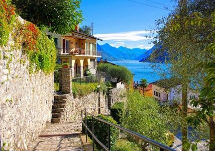 瑞士卢加诺湖Gand背景图片