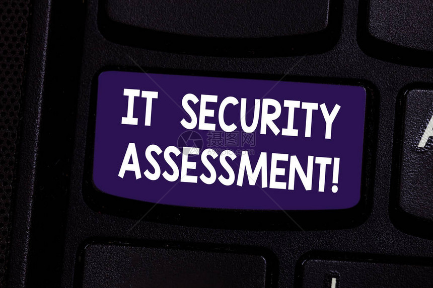 手写文本它安全评估概念意义确保必要的安全控制到位键盘意图创建计算机消息图片