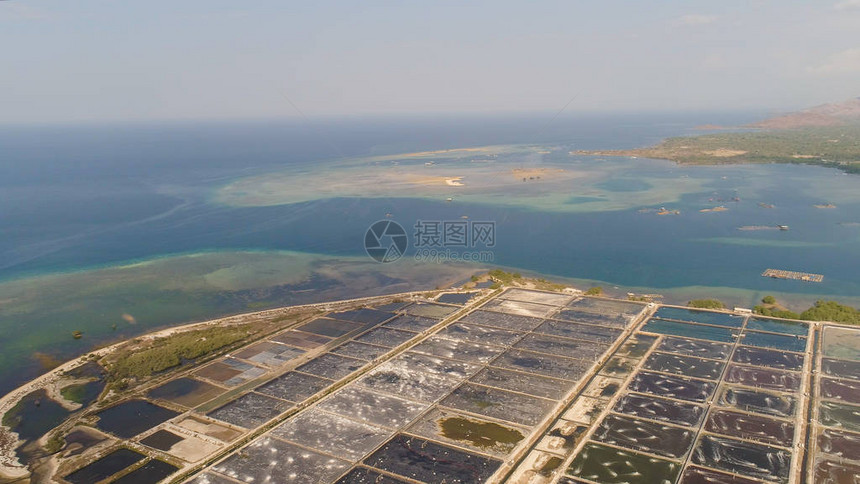 在海洋附近用曝气泵增氧水养虾图片