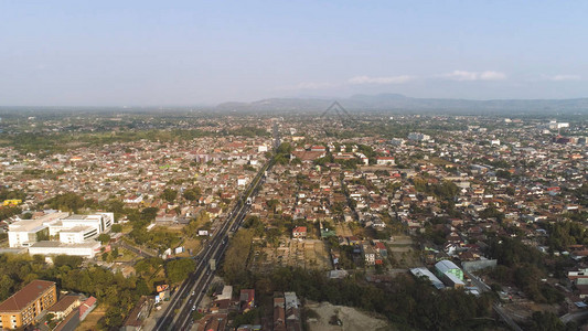 鸟瞰日惹市文化首都印度尼西亚位于爪哇岛图片